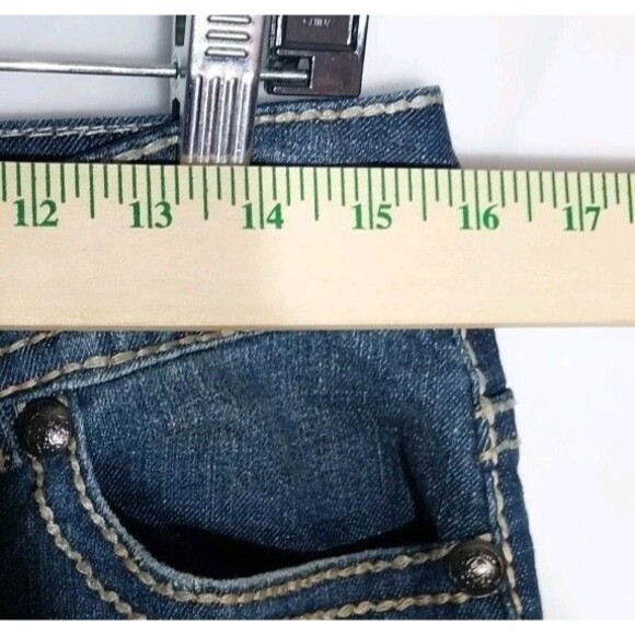 Code Bleu Capri Cropped Jeans 10 Embroidered Embellished Y2K Boho Glam Western - Picture 3 of 16